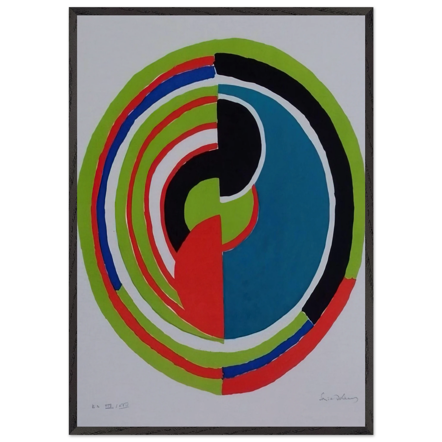 ABSTRACT SWIRL - Sonia Delaunay Framed Art Print – Black Wooden Frame - Default Title - -Framed Art Print