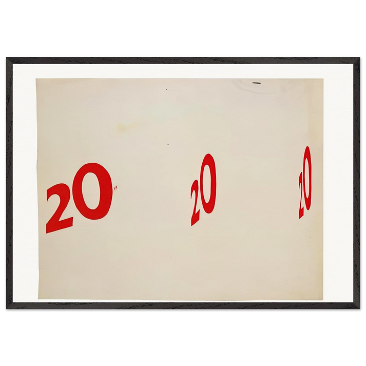 20 20 20 1962 - Edward Ruscha 70x100 cm / 28x40 inches Framed Art Print – Black Wooden Frame