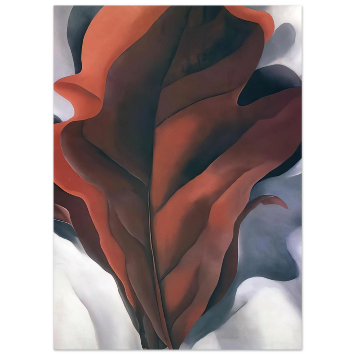 Georgia O'Keeffe - Large Dark Red Leaves on White Fine Art Poster
