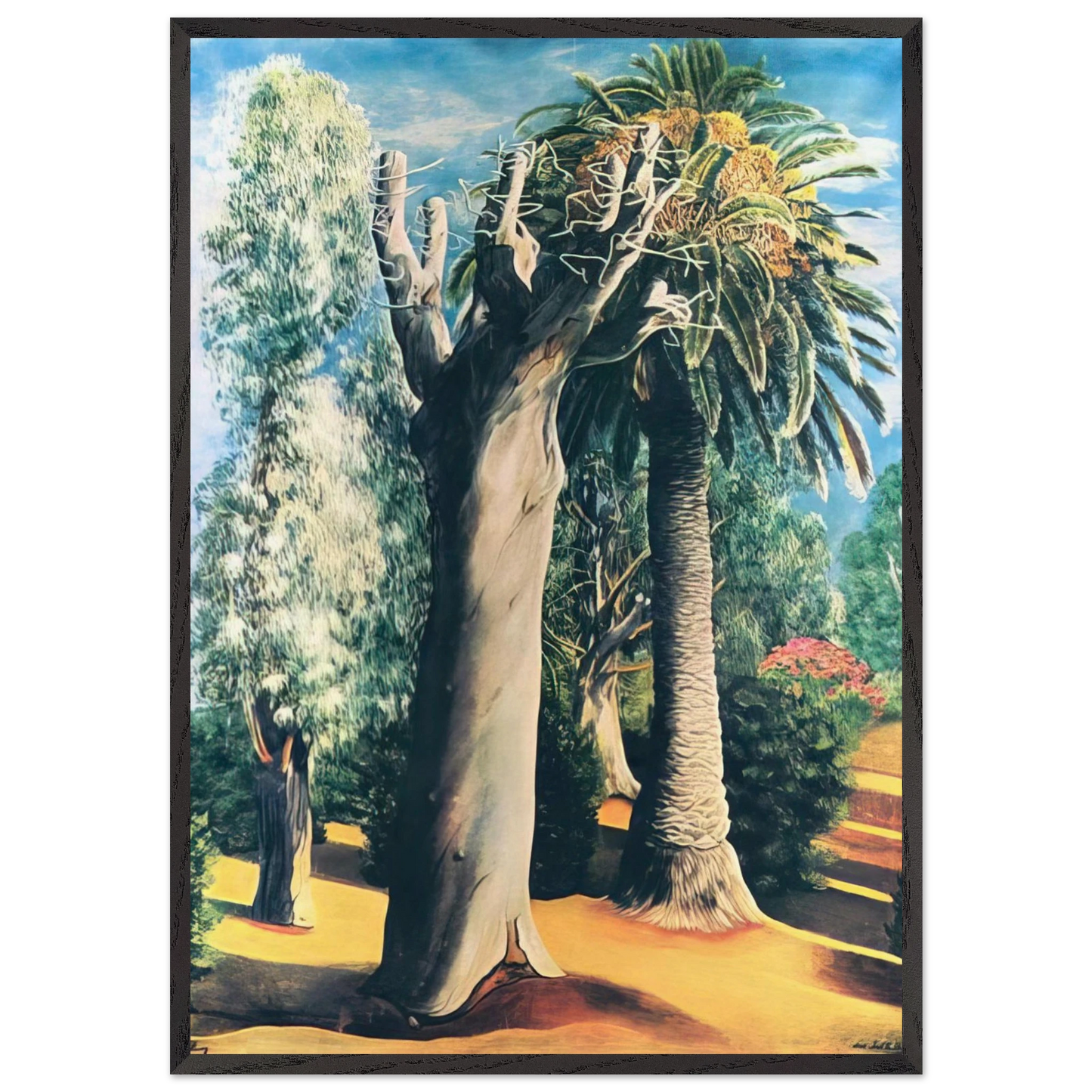 EUCALYPTUS AND PALM 1935 - Moise Kisling Framed Art Print – Black Wooden Frame - Default Title - -Framed Art Print