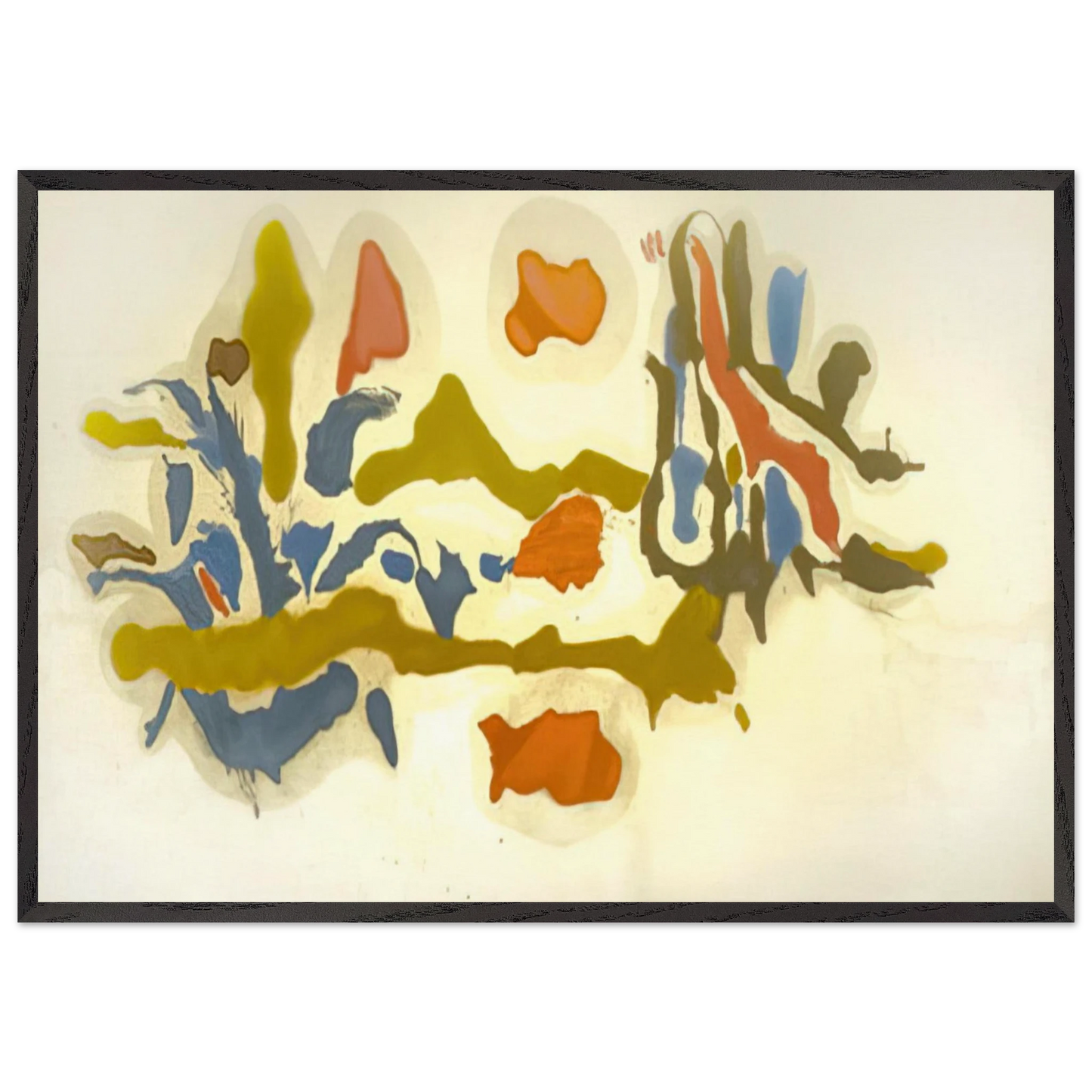 Seascape with Dunes - 1962 - Helen Frankenthaler Framed Art Print – Black Wooden Frame - Default Title - -Framed Art Print