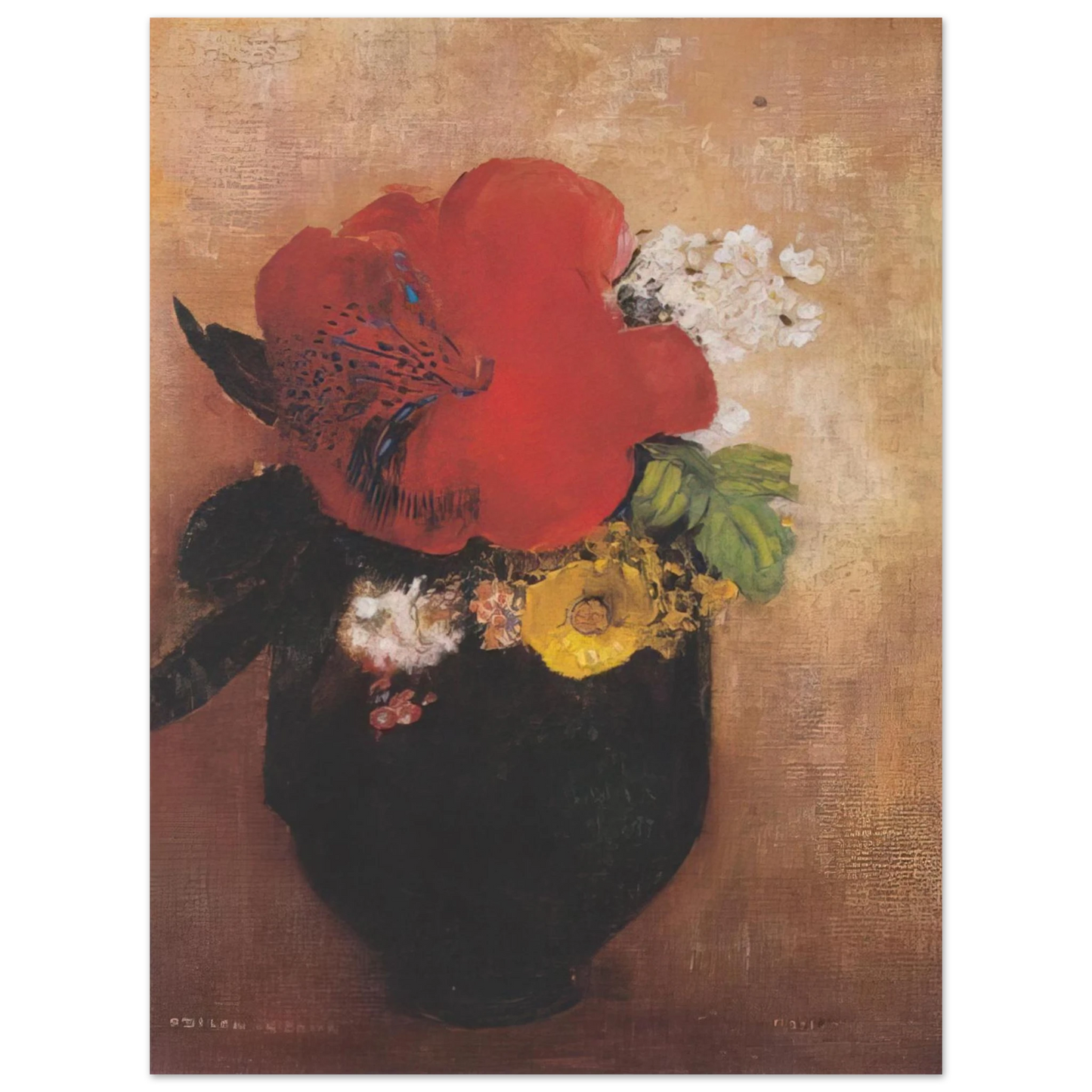 Odilon Redon - THE RED POPPY Fine Art Poster - Default Title