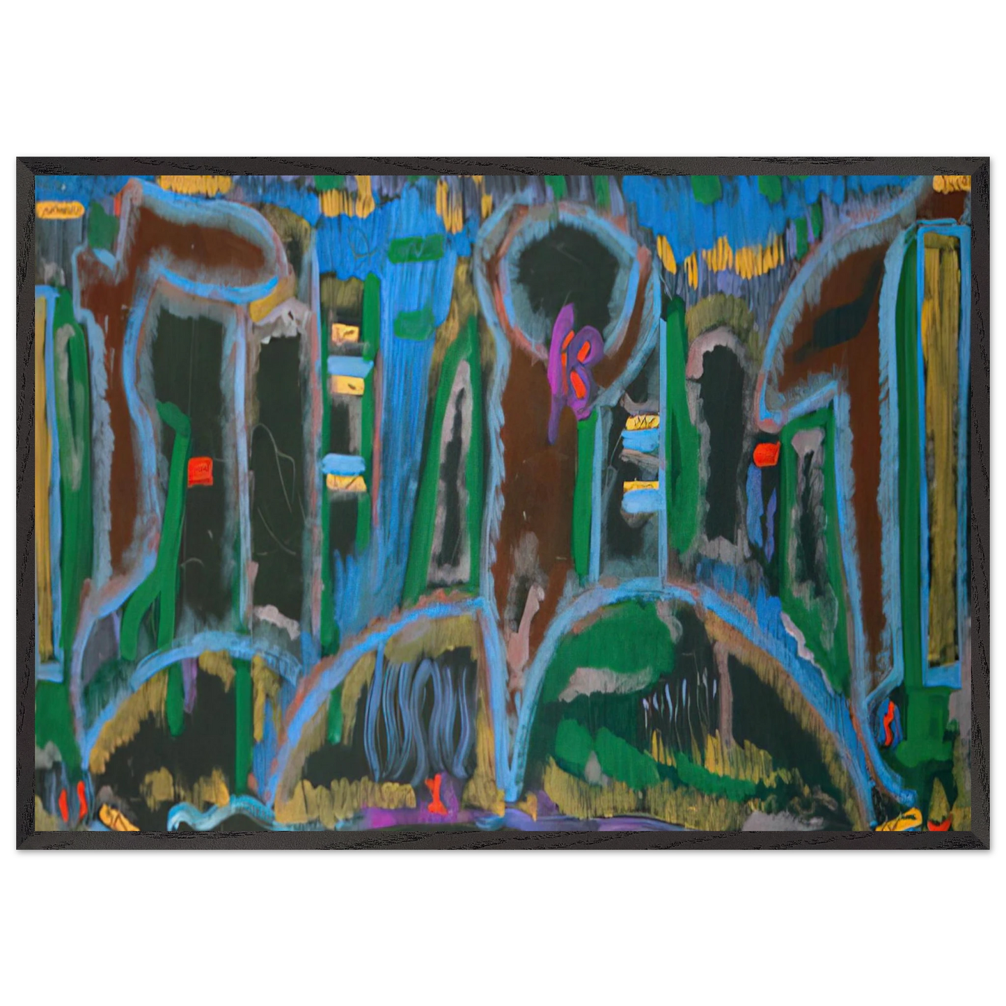 Garden in Saint Denis - 1980 - Betty Parsons Framed Art Print – Black Wooden Frame - Default Title - -Framed Art Print