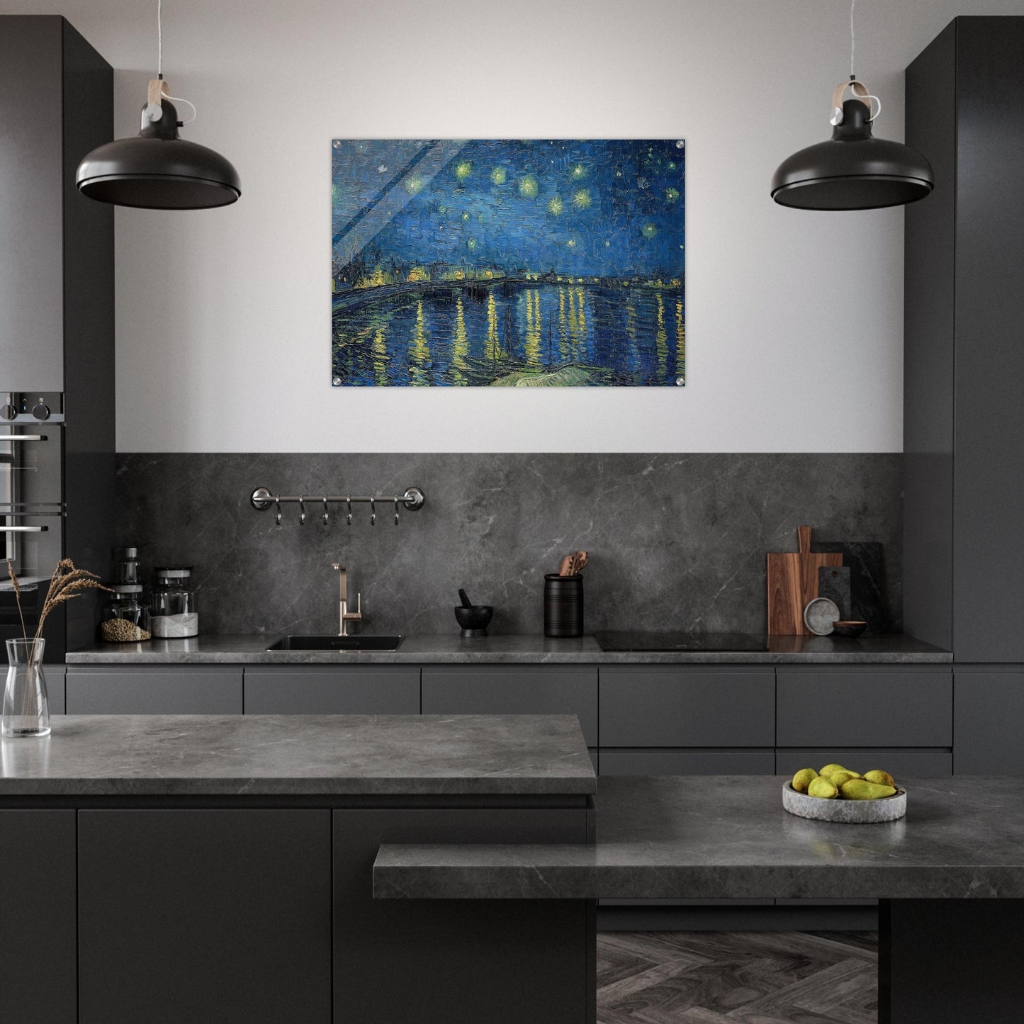 Starry Night Over the Rhone - Vincent van Gogh Acrylic Print - 70x100 cm / 28x40″ inches