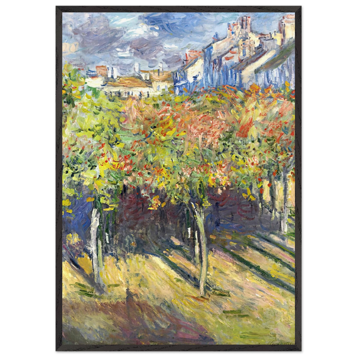 The Lindens of Poissy - claude monet 70x100 cm / 28x40 inches Framed Art Print – Black Wooden Frame