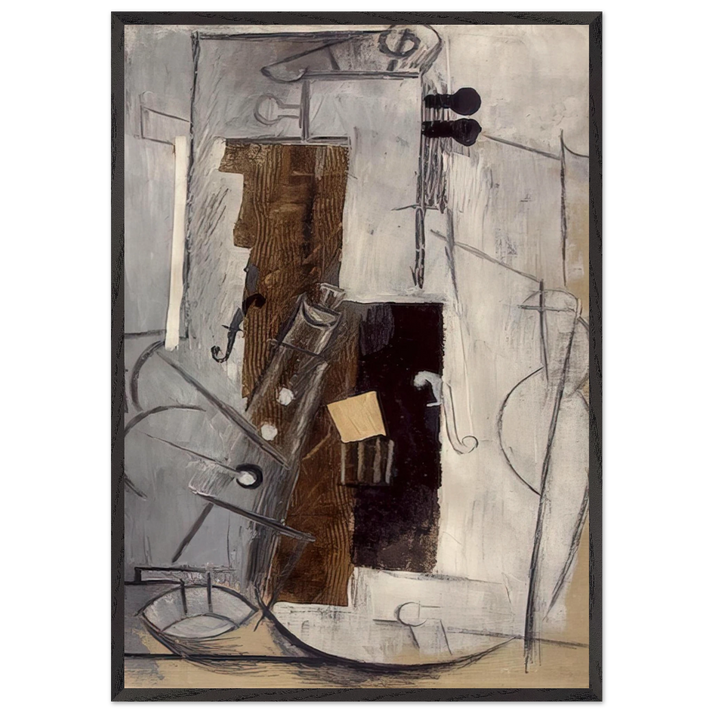 Clarinet and Violin - 1913 - Pablo Picasso 70x100 cm / 28x40 inches Framed Art Print – Black Wooden Frame