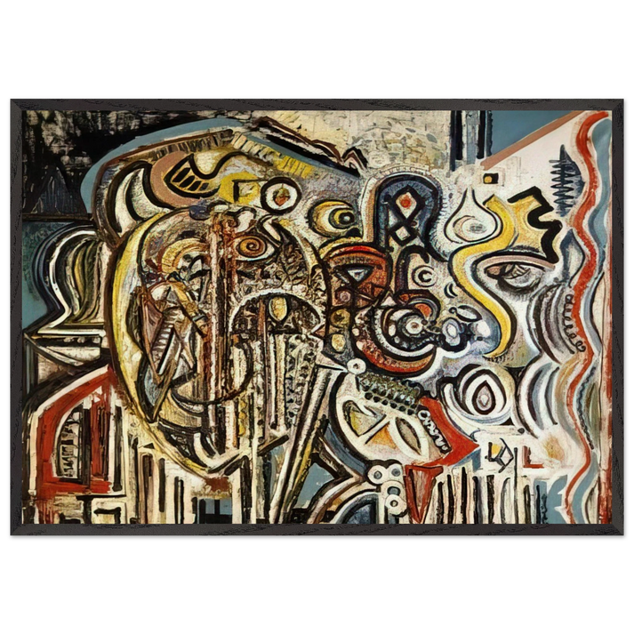 Portrait of Pegeen - Richard Pousette-Dart 70x100 cm / 28x40 inches Framed Art Print – Black Wooden Frame