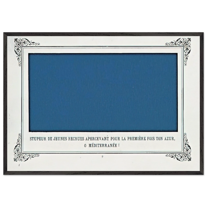 The Awe of Navy Recruits Seeing for the First Time Your Blue O Mediterranean Sea - Alphonse Allais 70x100 cm / 28x40 inches Framed Art Print – Black Wooden Frame