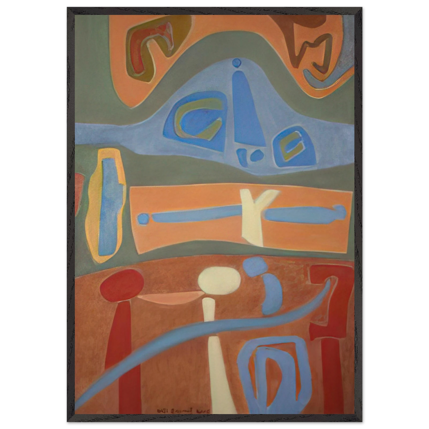 Overview - 2005 United States - Will Barnet Framed Art Print – Black Wooden Frame - Default Title - -Framed Art Print