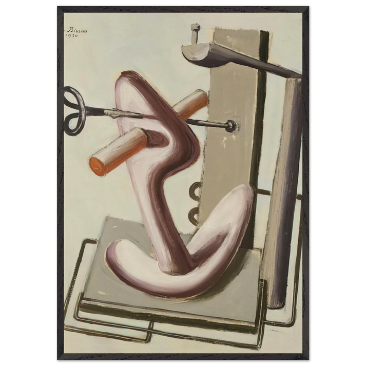 Astrazione - 1930 - Julius Bissier 70x100 cm / 28x40 inches Framed Art Print – Black Wooden Frame