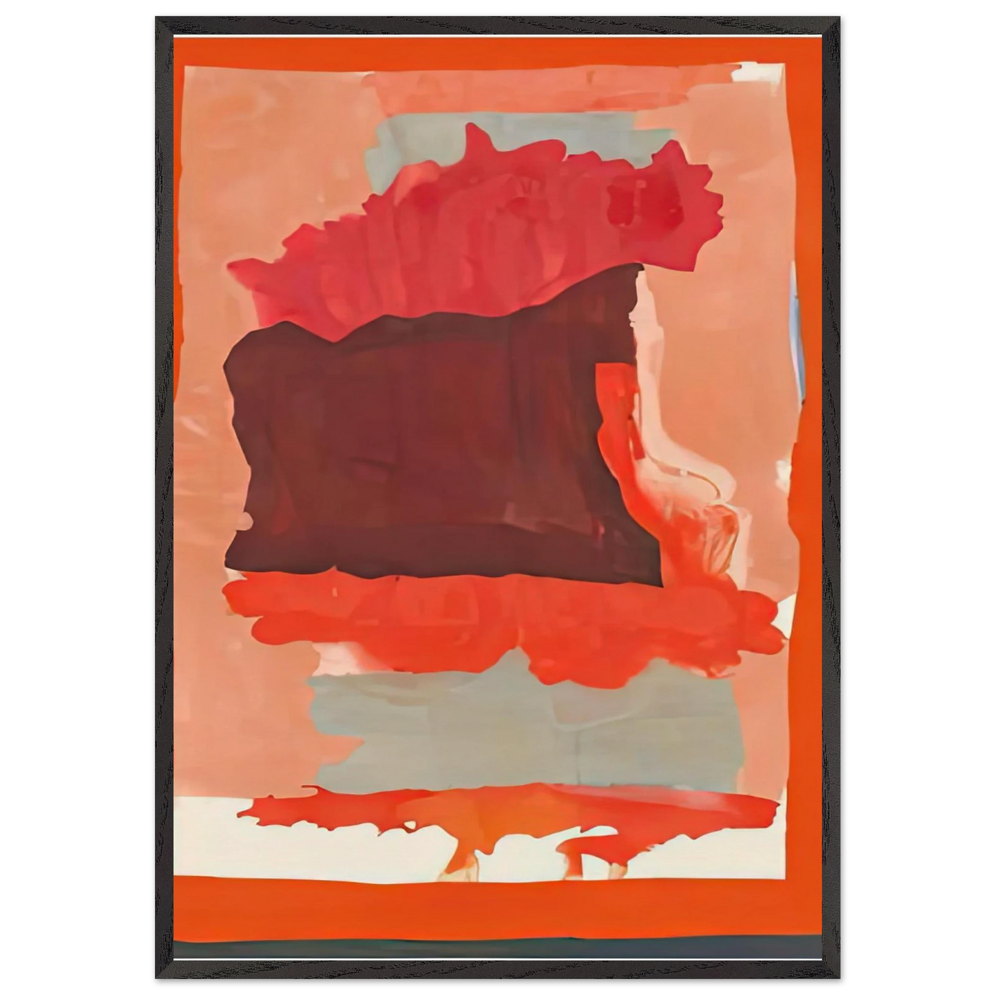 Cape Orange 1964- - Helen Frankenthaler 70x100 cm / 28x40 inches Framed Art Print – Black Wooden Frame