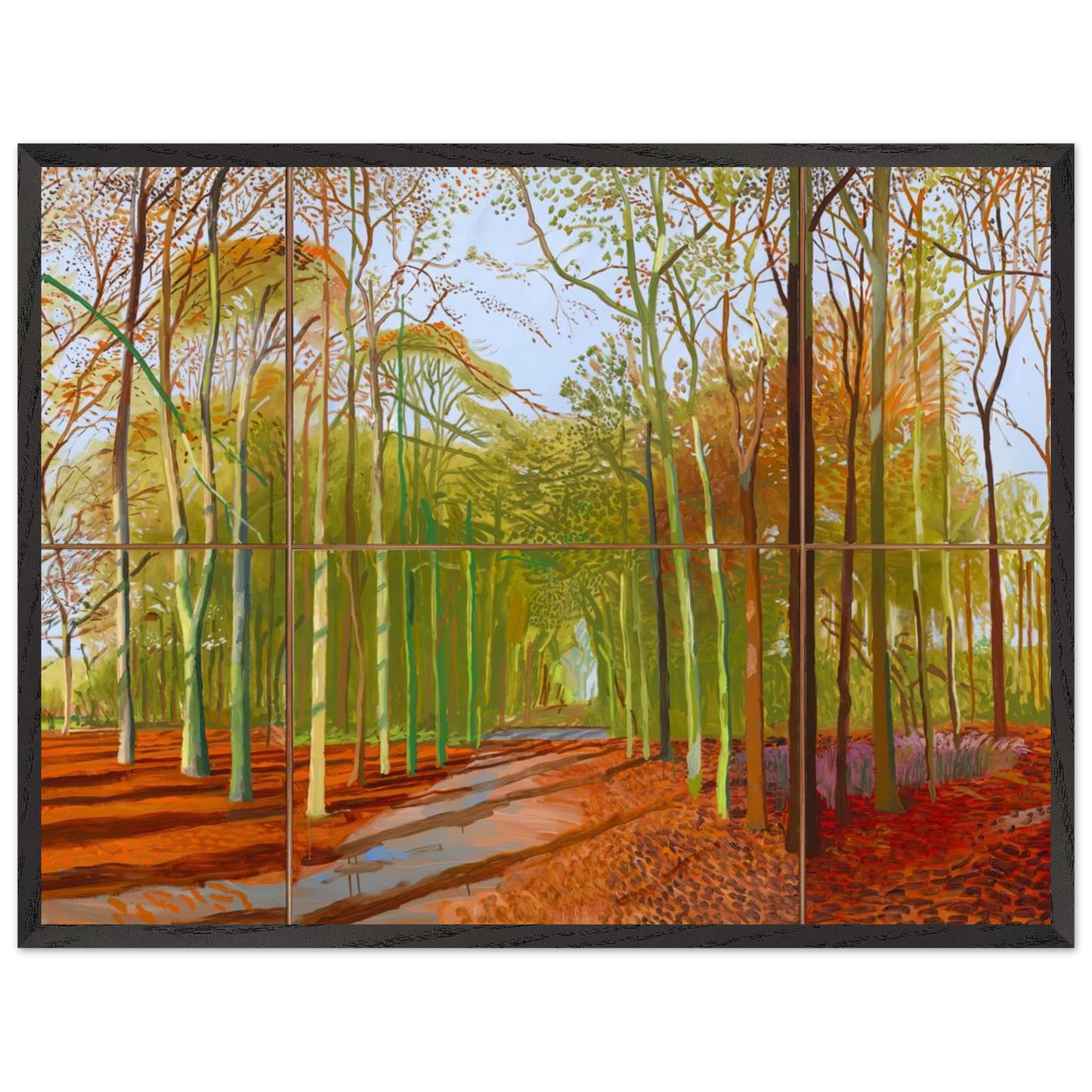 David Hockney - Woldgate Woods, 21, 23 & 29 November 2006 - 27x35 cm / 11x14 inches - Fine Art Poster-canvas - -