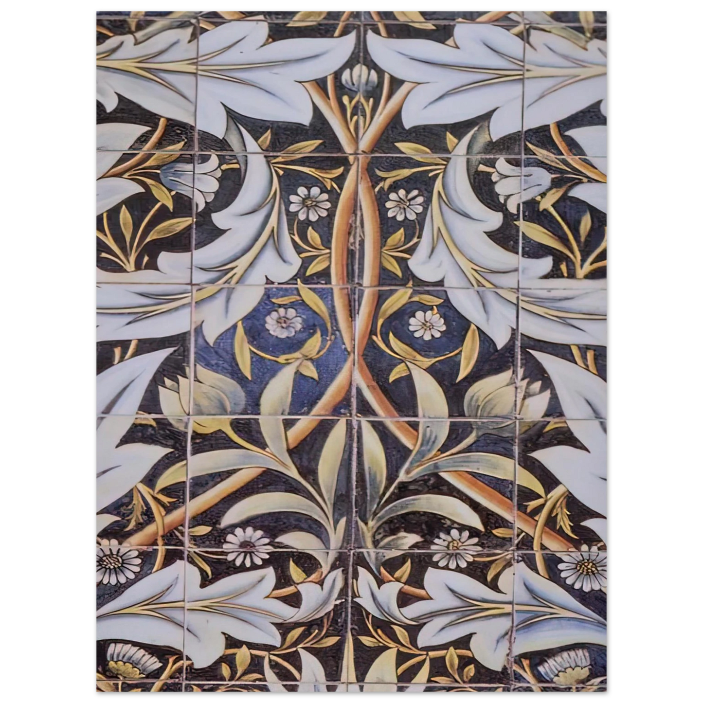William Morris - PANEL OF CERAMIC TILES DESIGNED BY MORRIS AND PRODUCED BY WILLIAM DE MORGAN 1876 Fine Art Poster - 13x18 cm / 5x7 inches