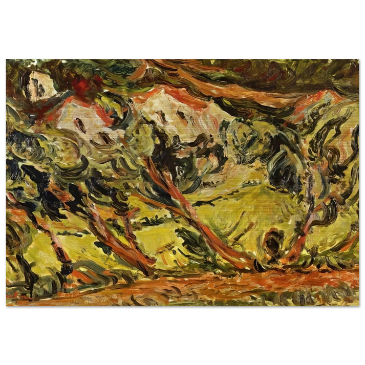 CERET LANDSCAPE 1 - Chaim Soutine Brushed Aluminum Print - 70x100 cm / 28x40 inches | Chaim Soutine Aluminum Print | Chaim Soutine Prints