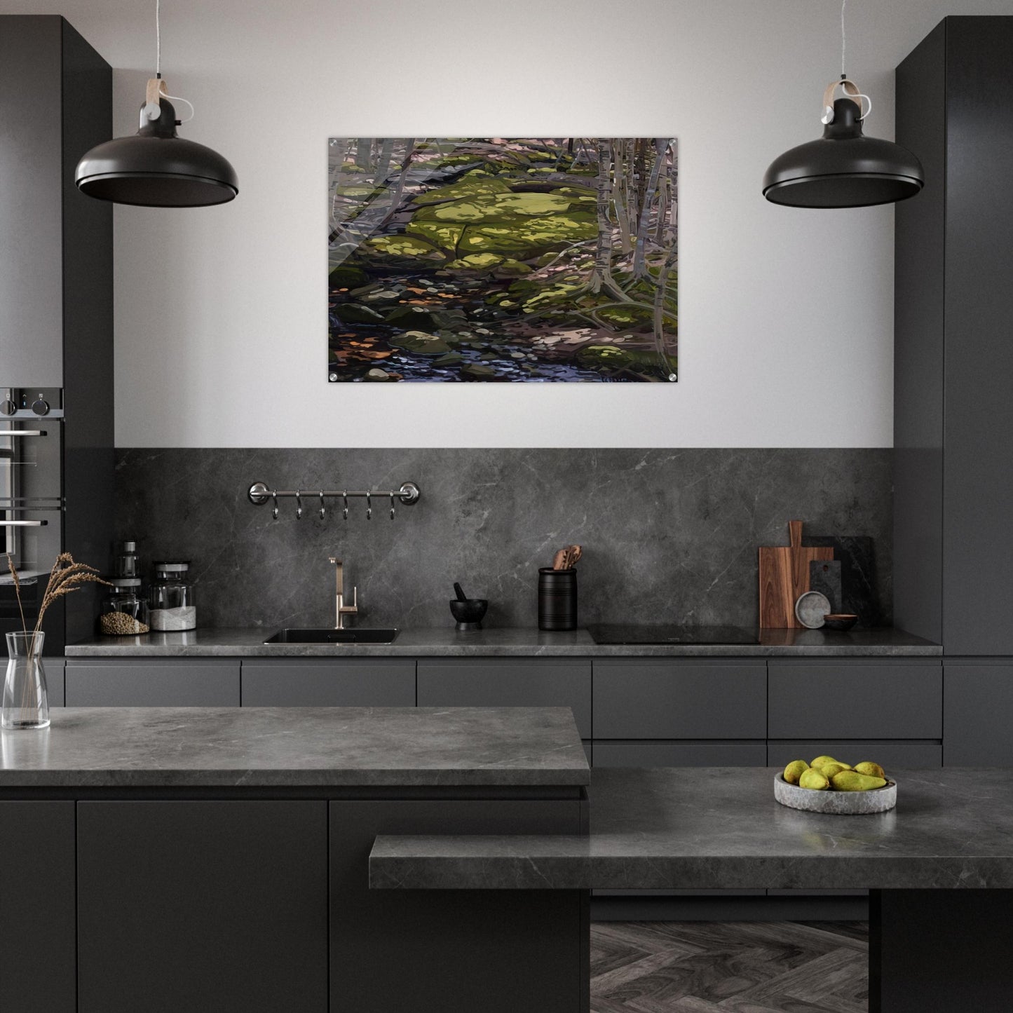 Light in Brook - Contemporary Realism - Neil Welliver Acrylic Print - 70x100 cm / 28x40″ inches