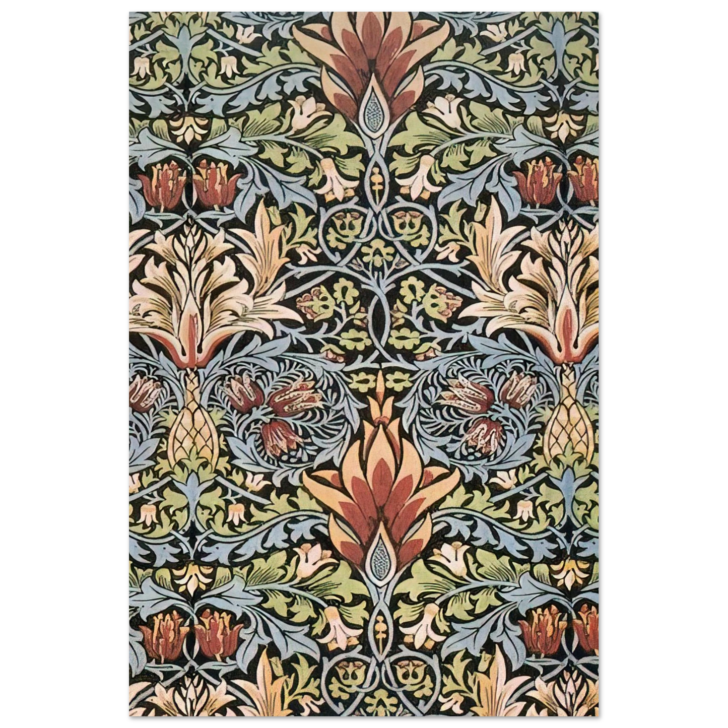 William Morris - SNAKESHEAD PRINTED TEXTILE 1876 Fine Art Poster - 75x100 cm / 30x40 inches