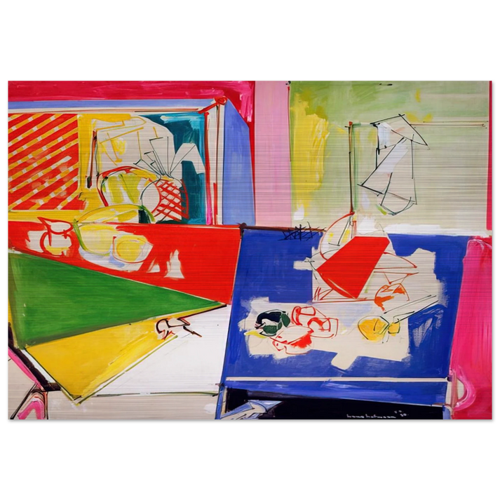 Magenta and Blue - Hans Hofmann Brushed Aluminum Print - 70x100 cm / 28x40 inches | Hans Hofmann Aluminum Print | Hans Hofmann Prints