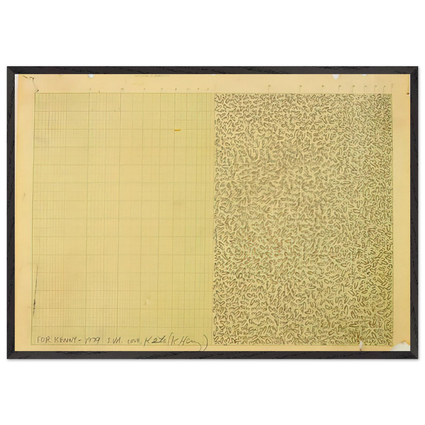 UNTITLED FOR KENNY 1979 N1 - Keith Haring 70x100 cm / 28x40 inches Framed Art Print – Black Wooden Frame