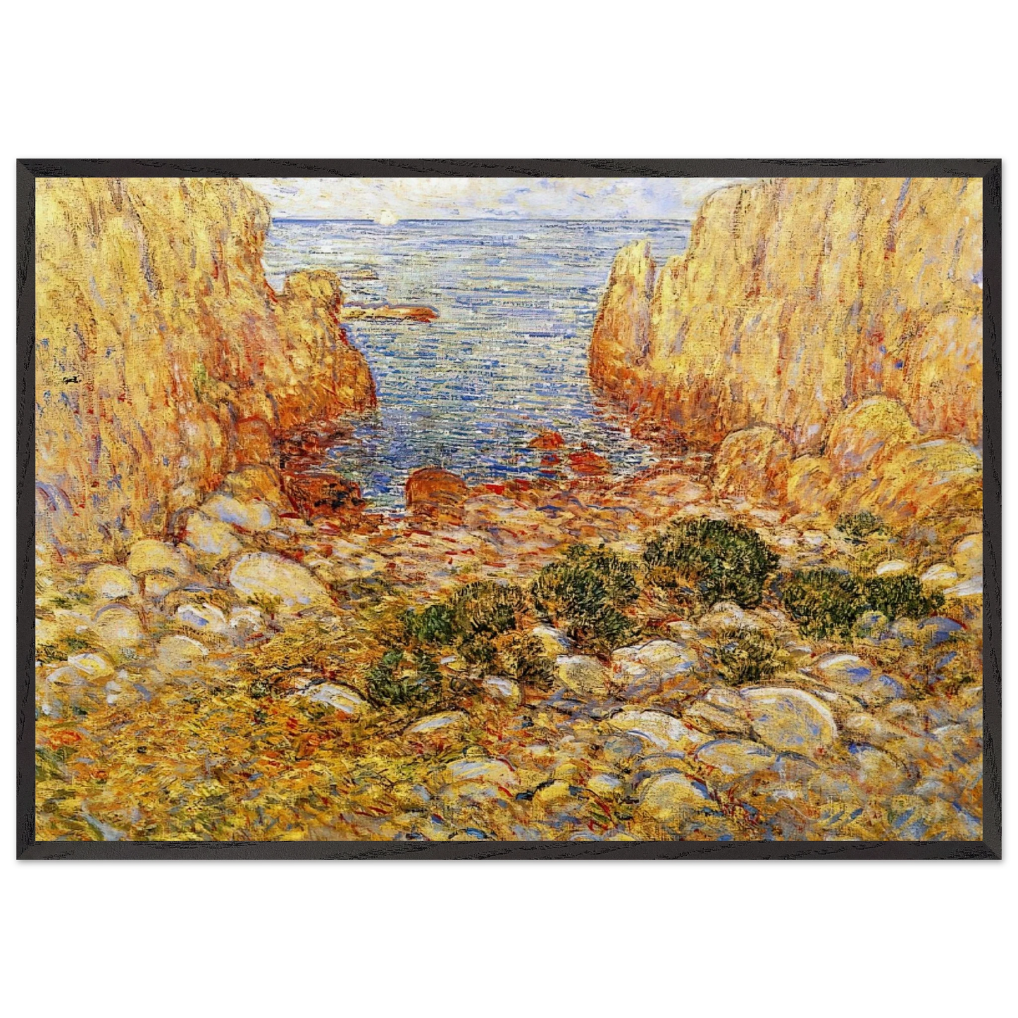 The Gorge - Appledore Isles of Shoals - Childe Hassam Framed Art Print – Black Wooden Frame - Default Title - -Framed Art Print