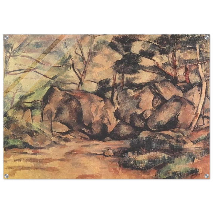 Woodland with Boulders - Paul Cézanne Acrylic Print - 70x100 cm / 28x40″ inches