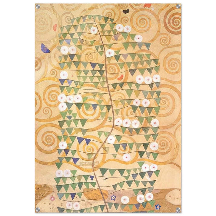 CARTOON FOR THE FRIEZE OF THE VILLA STOCLET IN BRUSSELS RIGHT PART OF THE TREE OF LIFE 1909 - Gustav Klimt Acrylic Print - 70x100 cm / 28x40″ inches
