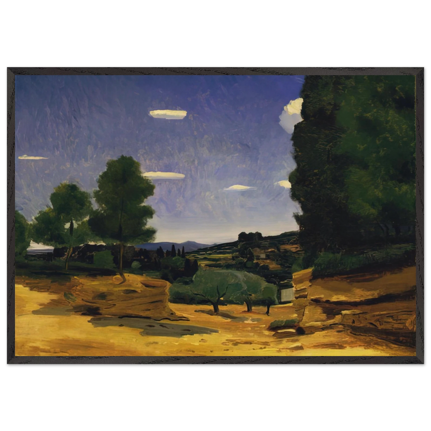 LANDSCAPE PROVENCE 1925 - Andre Derain 70x100 cm / 28x40 inches Framed Art Print – Black Wooden Frame