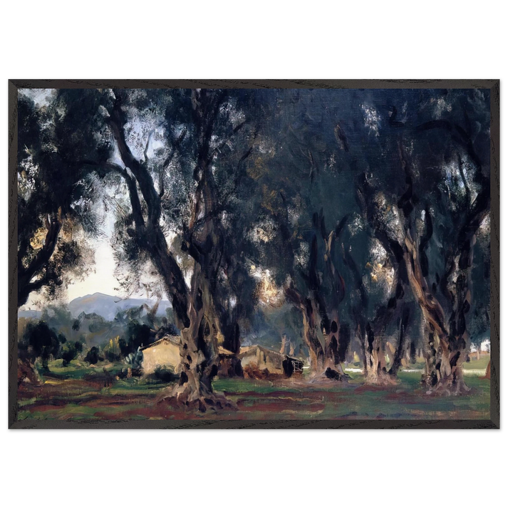 Olive Trees at Corfu - John Singer Sargent 70x100 cm / 28x40 inches Framed Art Print – Black Wooden Frame