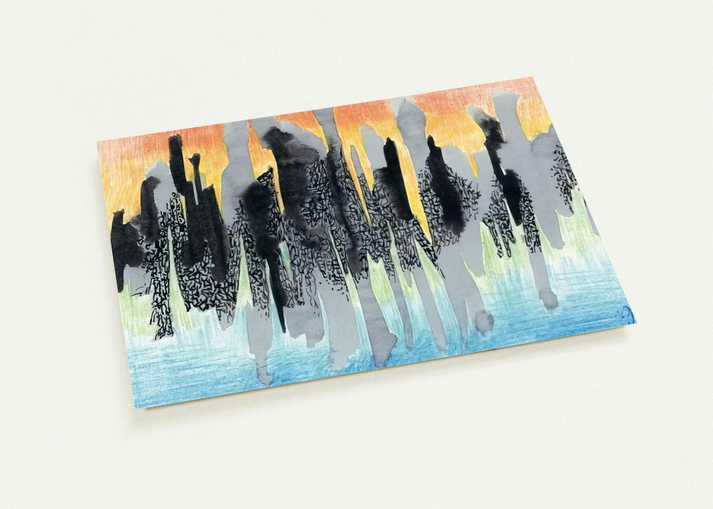 Flames - 1961 By Johannes Itten Pack of 10 Post Cards | Johannes Itten Post Cards | A6 (10.5 x 14.8 cm) - 4.1 x 5.8 inches