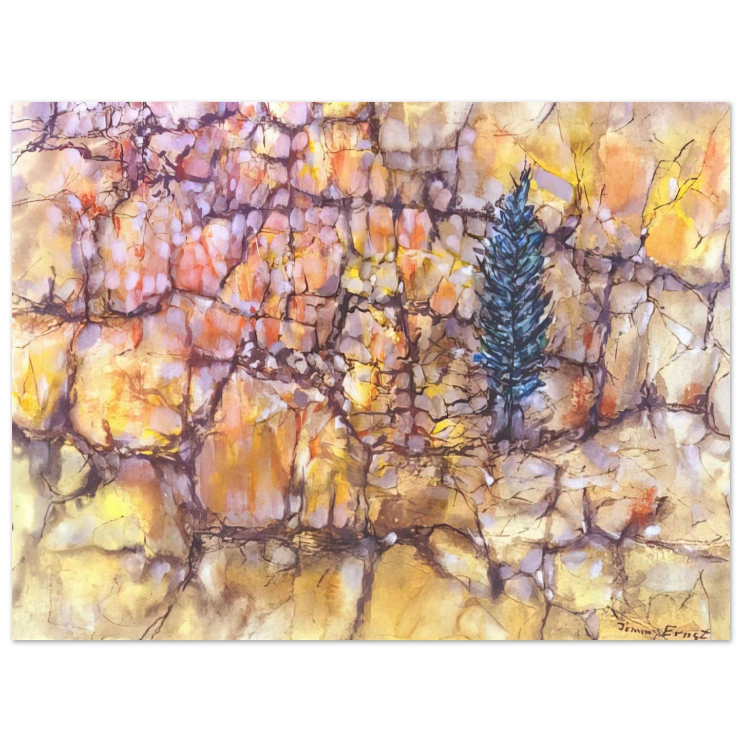 Jimmy Ernst - Landscape with Pinetree - 1958 Fine Art Poster - Default Title