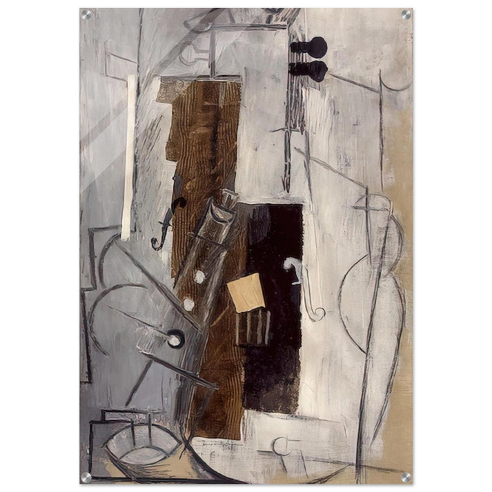 Clarinet and Violin - 1913 - Pablo Picasso Acrylic Print - 70x100 cm / 28x40″ inches | Pablo Picasso Wall Art | Pablo Picasso Prints