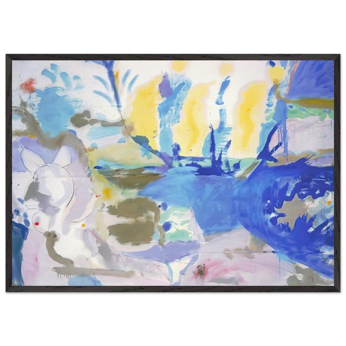 Basque Beach - 1958 - Helen Frankenthaler 70x100 cm / 28x40 inches Framed Art Print – Black Wooden Frame