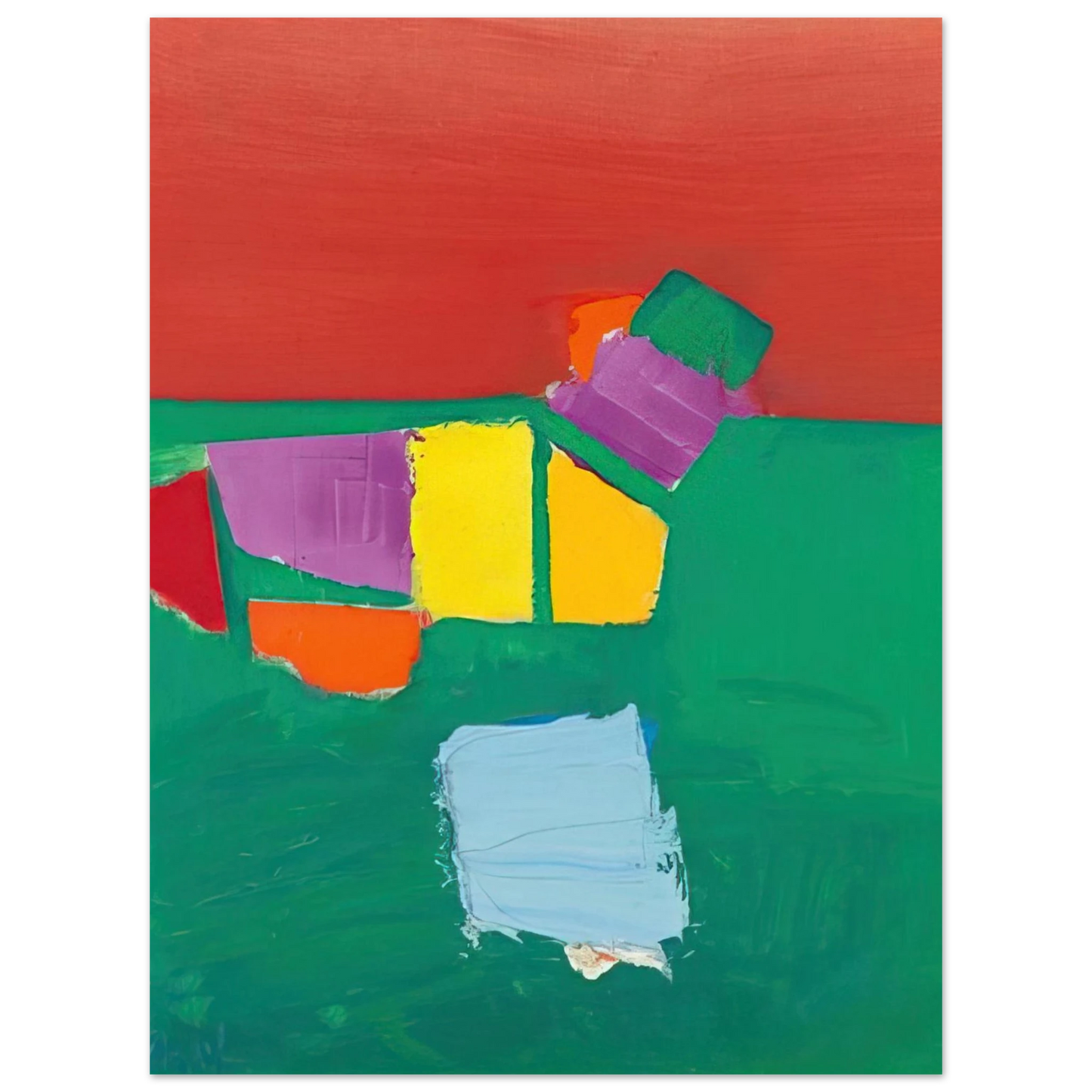 Nicolas de Stael - Les Martigues Composition - 1954 Fine Art Poster - 13x18 cm / 5x7 inches