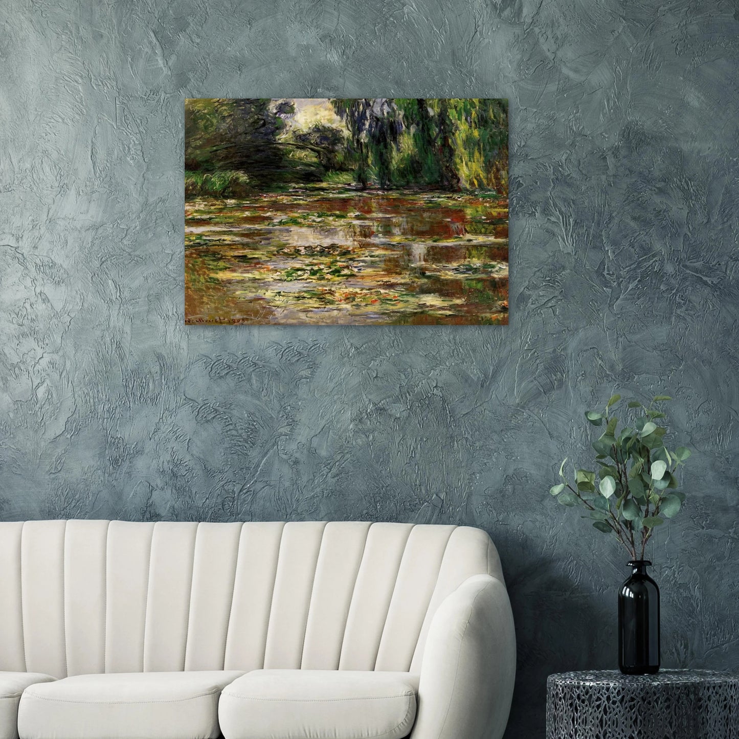 The Japanese Bridge The Bridge over the Water-Lily Pond - claude monet Brushed Aluminum Print - 70x100 cm / 28x40 inches | claude monet Aluminum Print | claude monet Prints