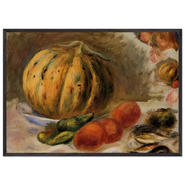 Melon and Tomatos - Pierre-Auguste Renoir 70x100 cm / 28x40 inches Framed Art Print – Black Wooden Frame