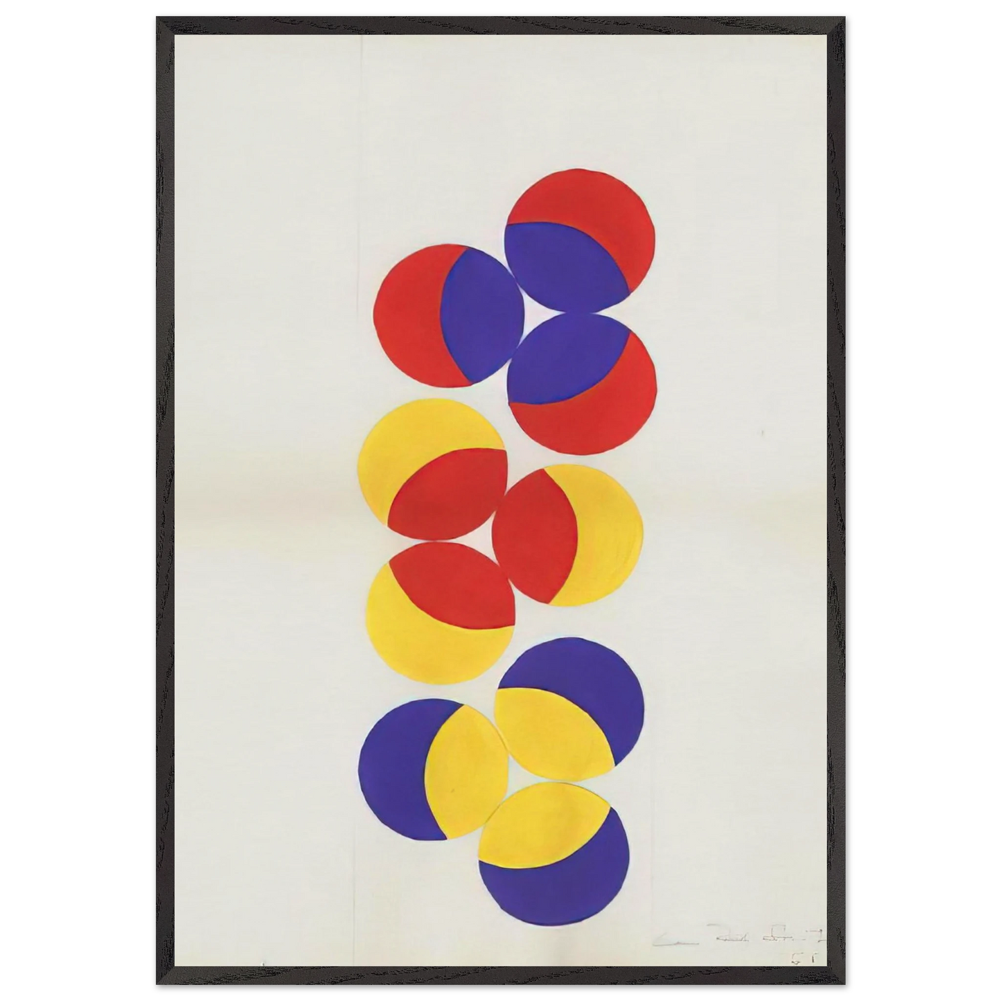 Untitled - 1968 N9 - Leon Polk Smith Framed Art Print – Black Wooden Frame - Default Title - -Framed Art Print