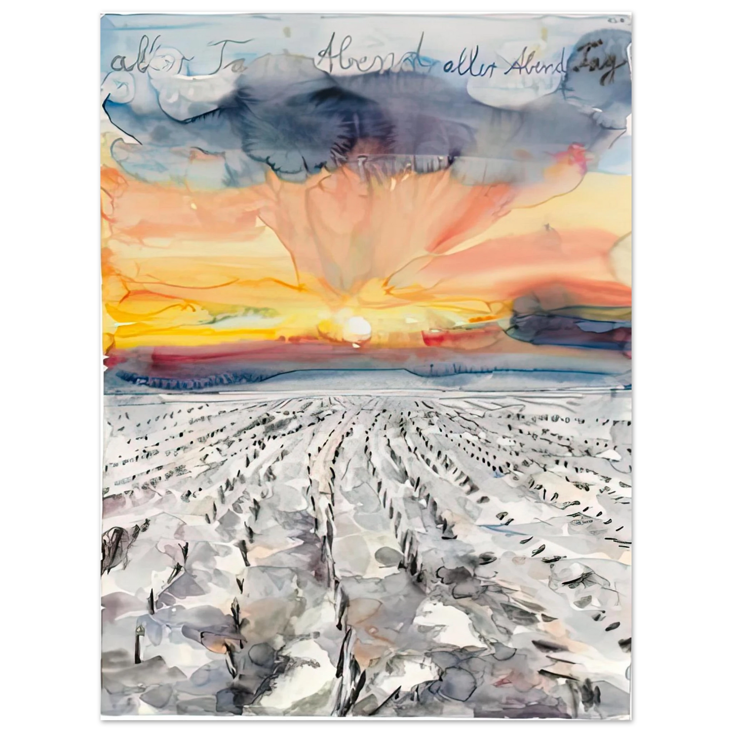 Anselm Kiefer - THE EVENING OF ALL DAYS THE DAY OF ALL EVENINGS 2014 Fine Art Poster - Default Title