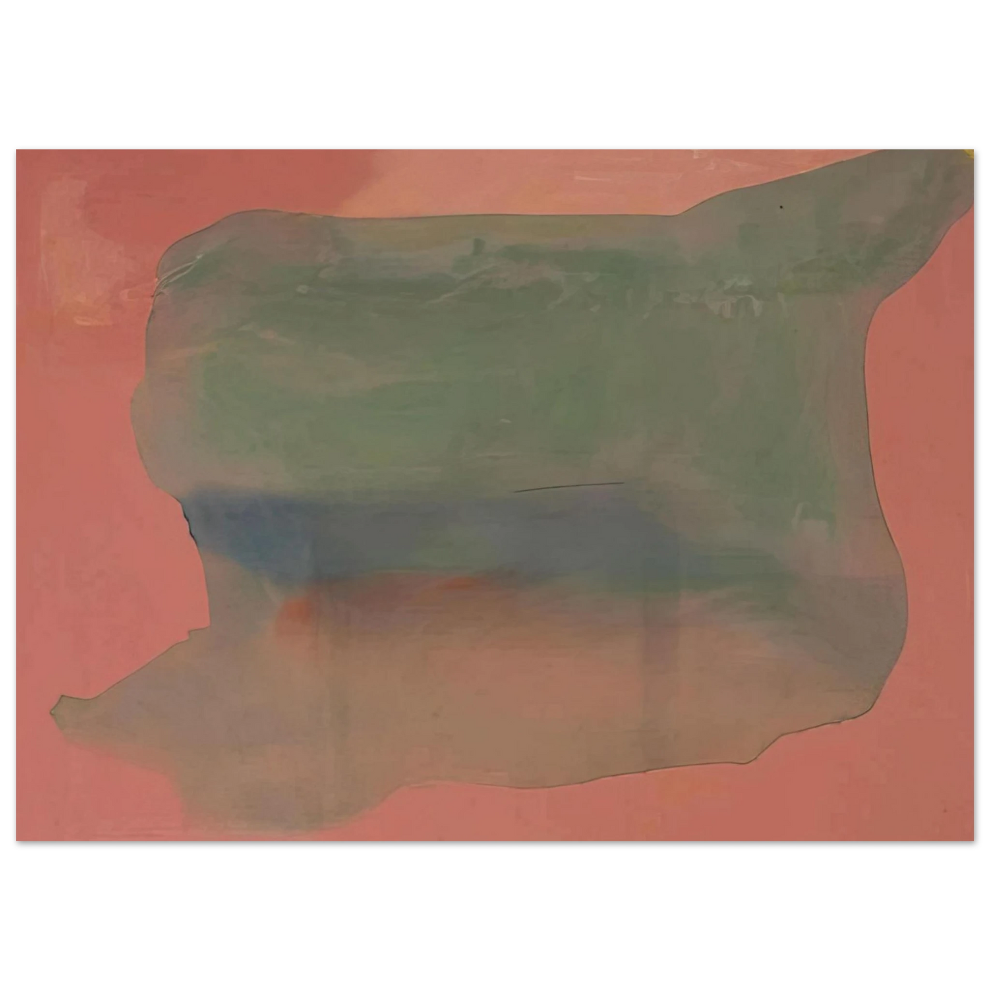 Helen Frankenthaler - Yearning - 1973 Wall art - 28x43 cm / XL (11x17 inches) - Premium Wooden Framed Poster With Fine Art Paper - White frame