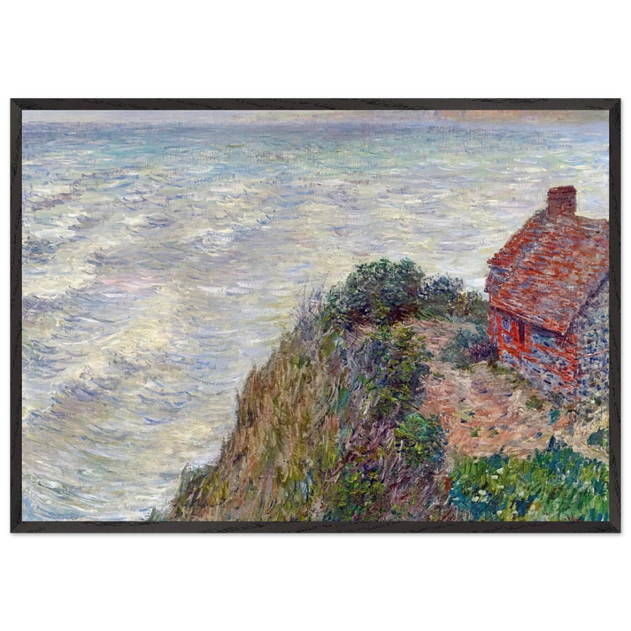 Fishermans House in Petit-Ailly - claude monet 70x100 cm / 28x40 inches Framed Art Print – Black Wooden Frame