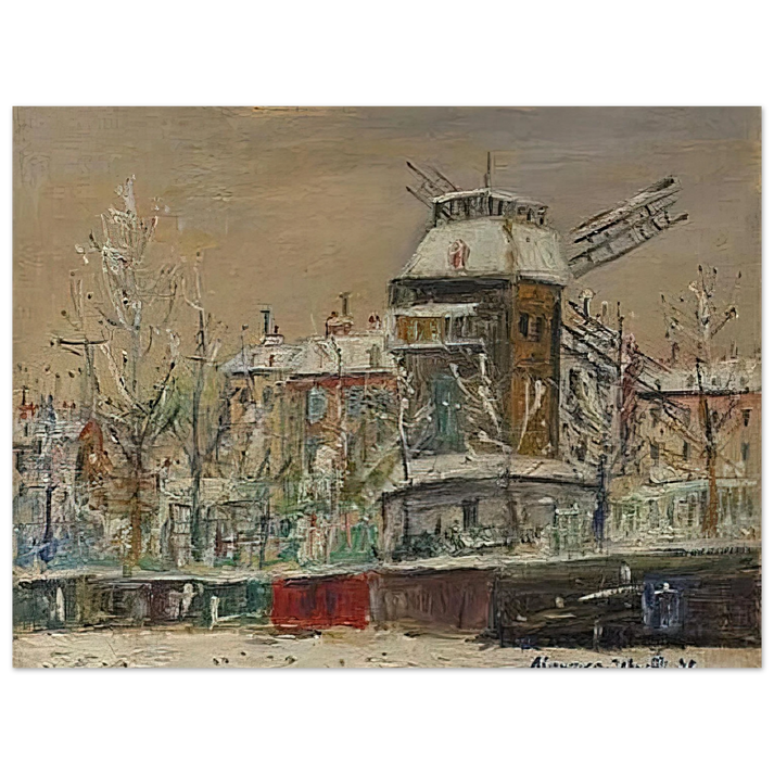 Maurice Utrillo - MOULIN DE LA GALETTE UNDER THE SNOW 1 75x100 cm / 30x40inches Fine Art Poster
