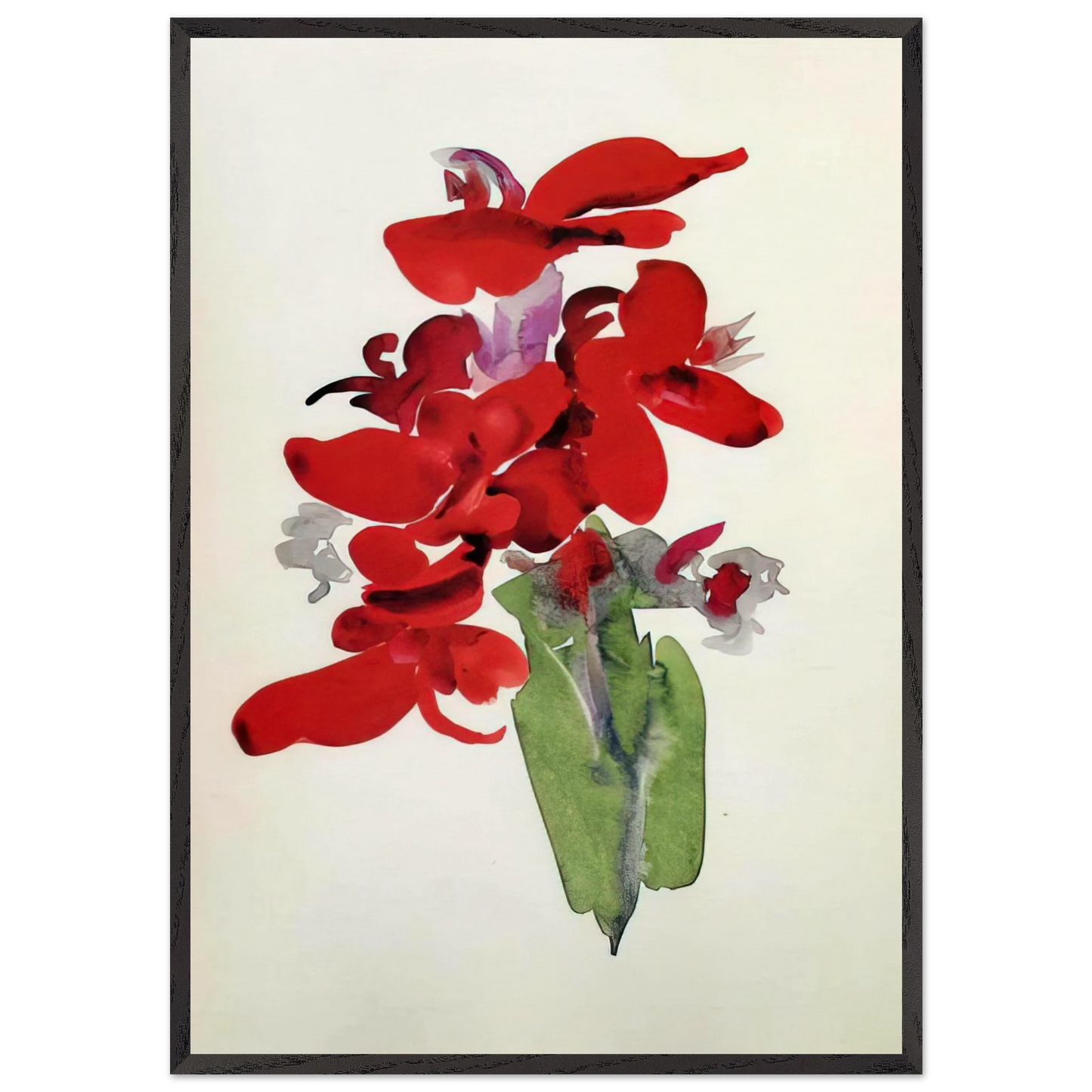 Red Canna - Georgia OKeeffe 70x100 cm / 28x40 inches Framed Art Print – Black Wooden Frame