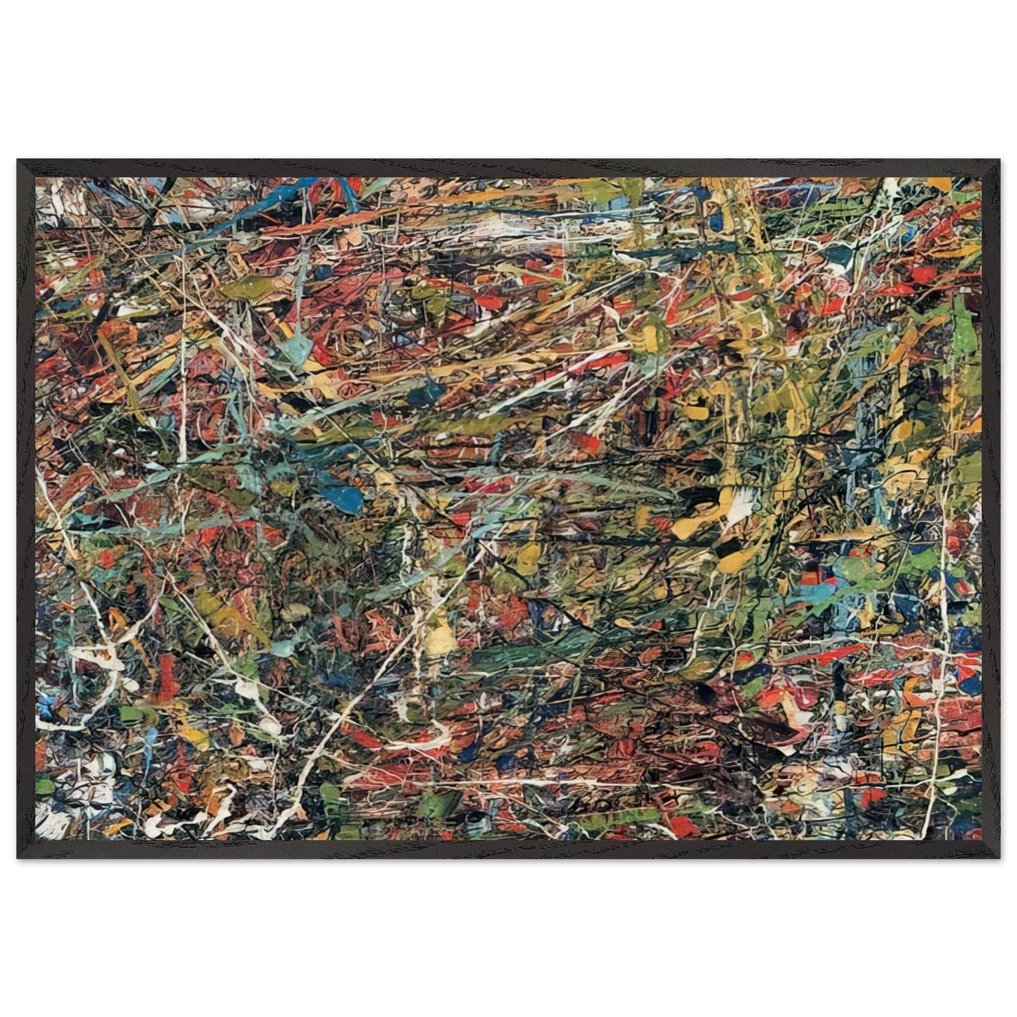 Untitled Composition - Jean-Paul Riopelle Framed Art Print – Black Wooden Frame - Default Title - -Framed Art Print