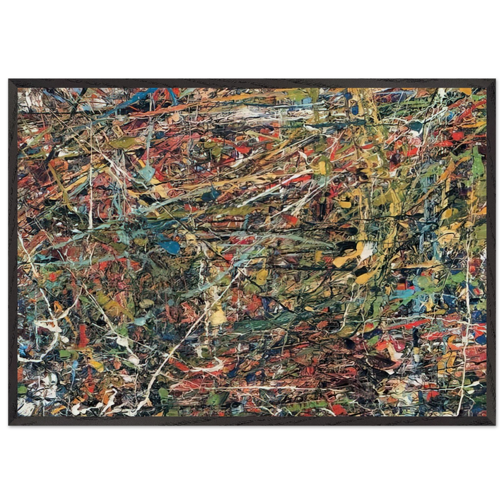 Untitled Composition - Jean-Paul Riopelle 70x100 cm / 28x40 inches Framed Art Print – Black Wooden Frame