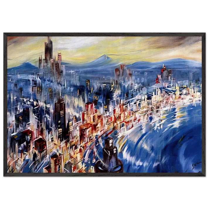 Built for the Future - Konrad Zuse 70x100 cm / 28x40 inches Framed Art Print – Black Wooden Frame