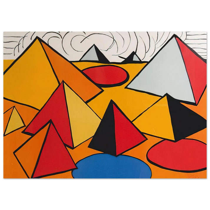 Alexander Calder - PRYAMIDS AND CLOUDS 1970 Fine Art Poster