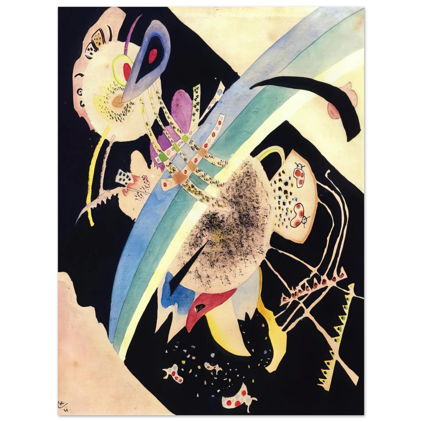 Wassily Kandinsky - STUDY FOR CIRCLES ON BLACK 1921 Fine Art Poster - Default Title