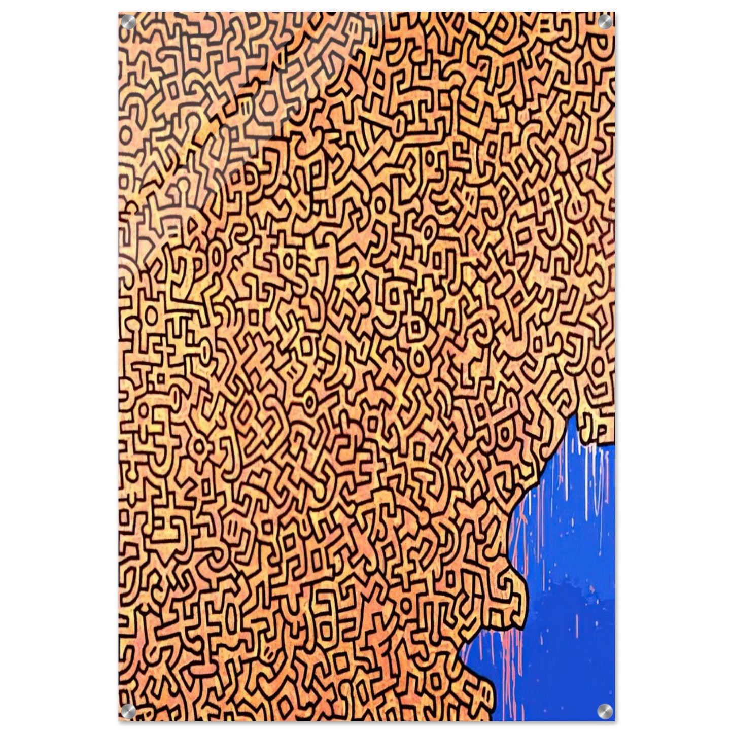 BRAZIL 1989 - Keith Haring Acrylic Print - 70x100 cm / 28x40″ inches