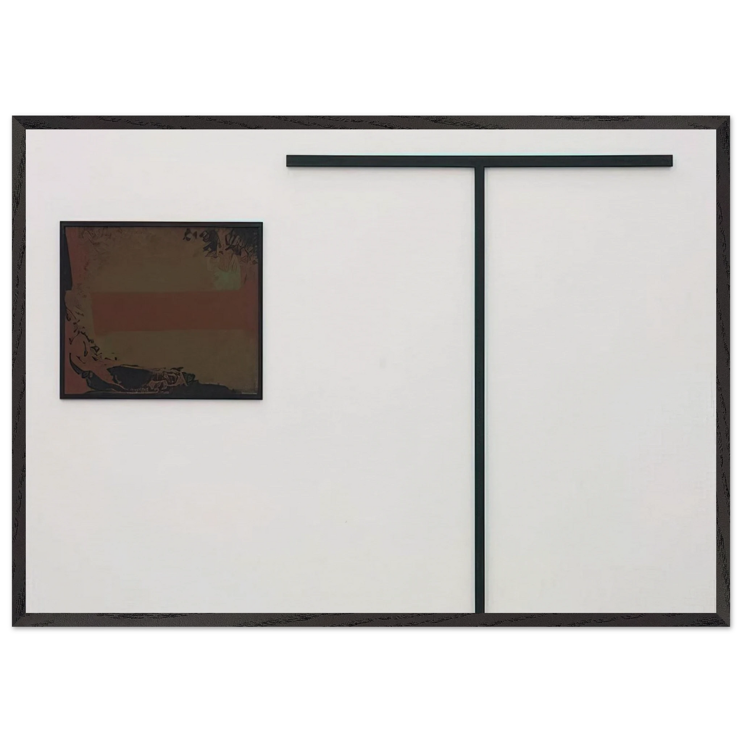 untitled T-formiges Objekt mit Gouache - 1972 - Blinky Palermo Framed Art Print – Black Wooden Frame - Default Title - -Framed Art Print