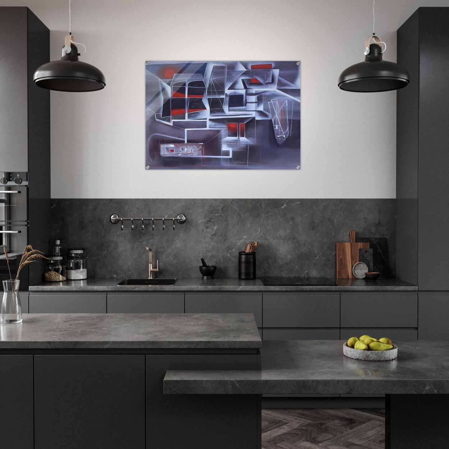 Night Subway - 1948 - Jimmy Ernst Acrylic Print - 70x100 cm / 28x40″ inches | Jimmy Ernst Wall Art | Jimmy Ernst Prints