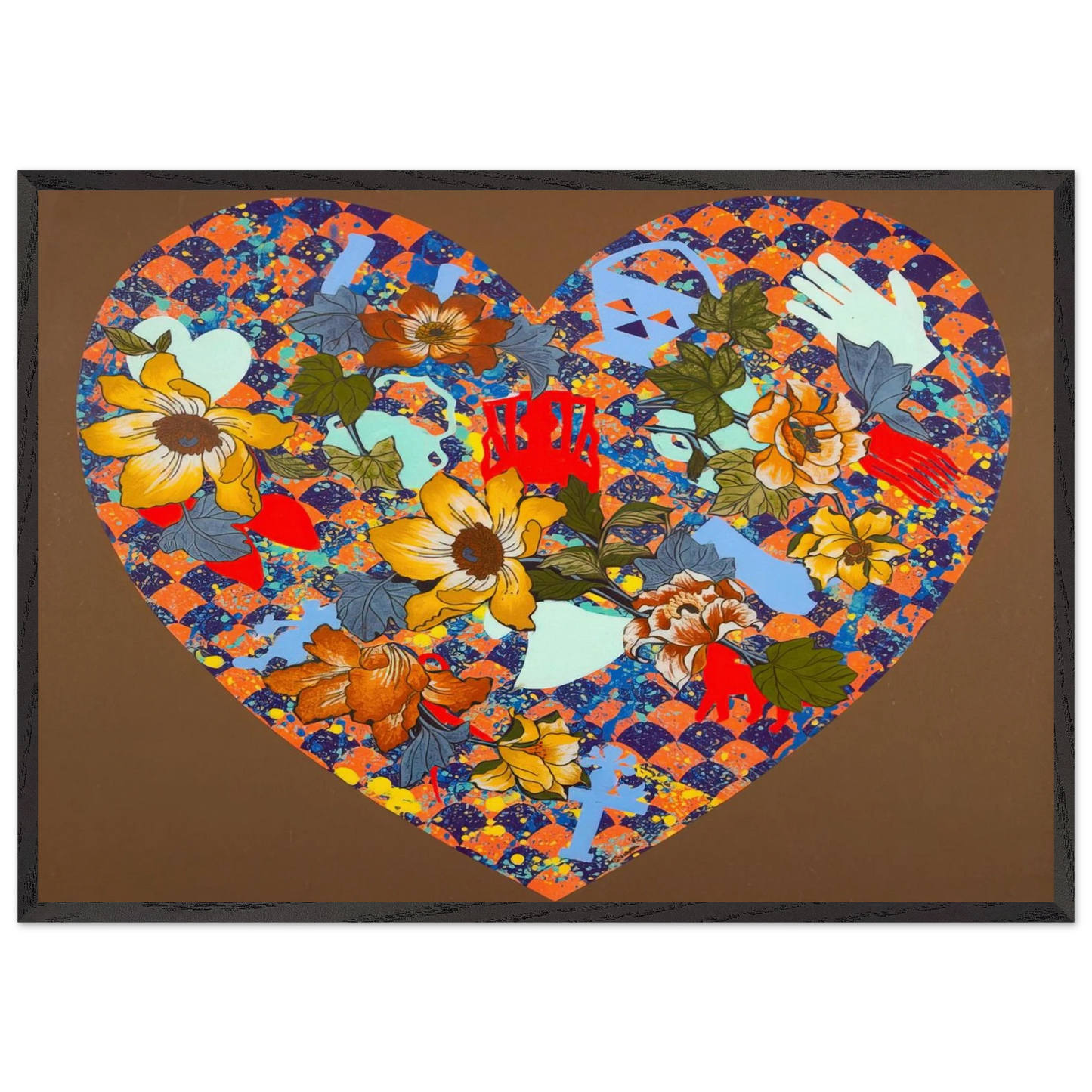 Our Stenciled Heart - 2008 - Miriam Schapiro Framed Art Print – Black Wooden Frame - Default Title - -Framed Art Print