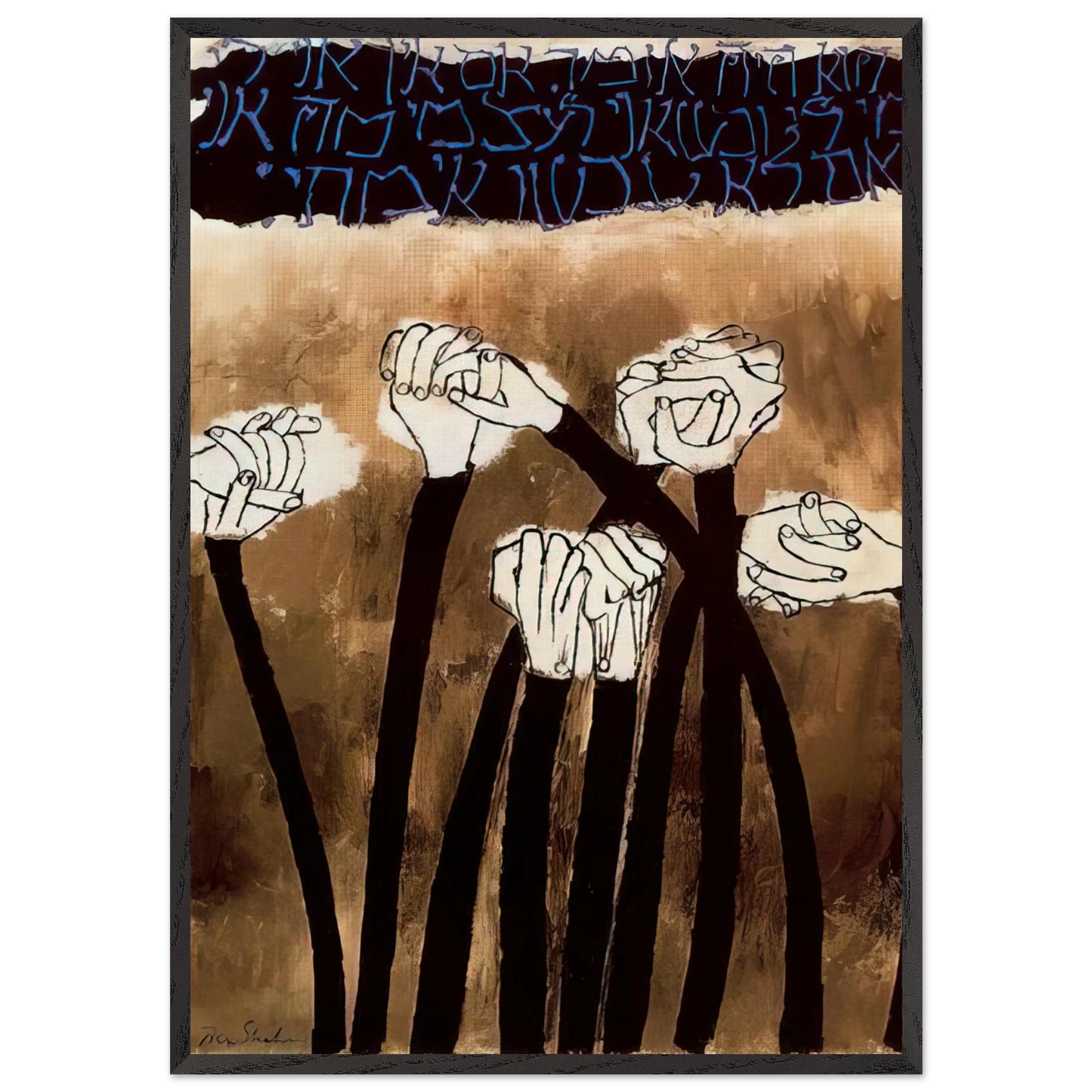 IDENTITY - Ben Shahn 70x100 cm / 28x40 inches Framed Art Print – Black Wooden Frame